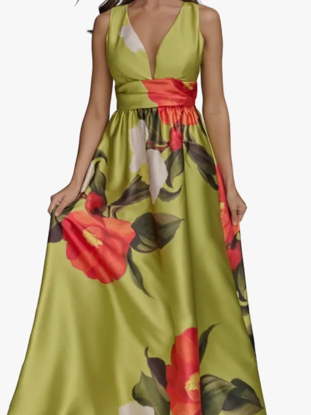 Donna Karen New York Floral Print Sleeveless A line Dress